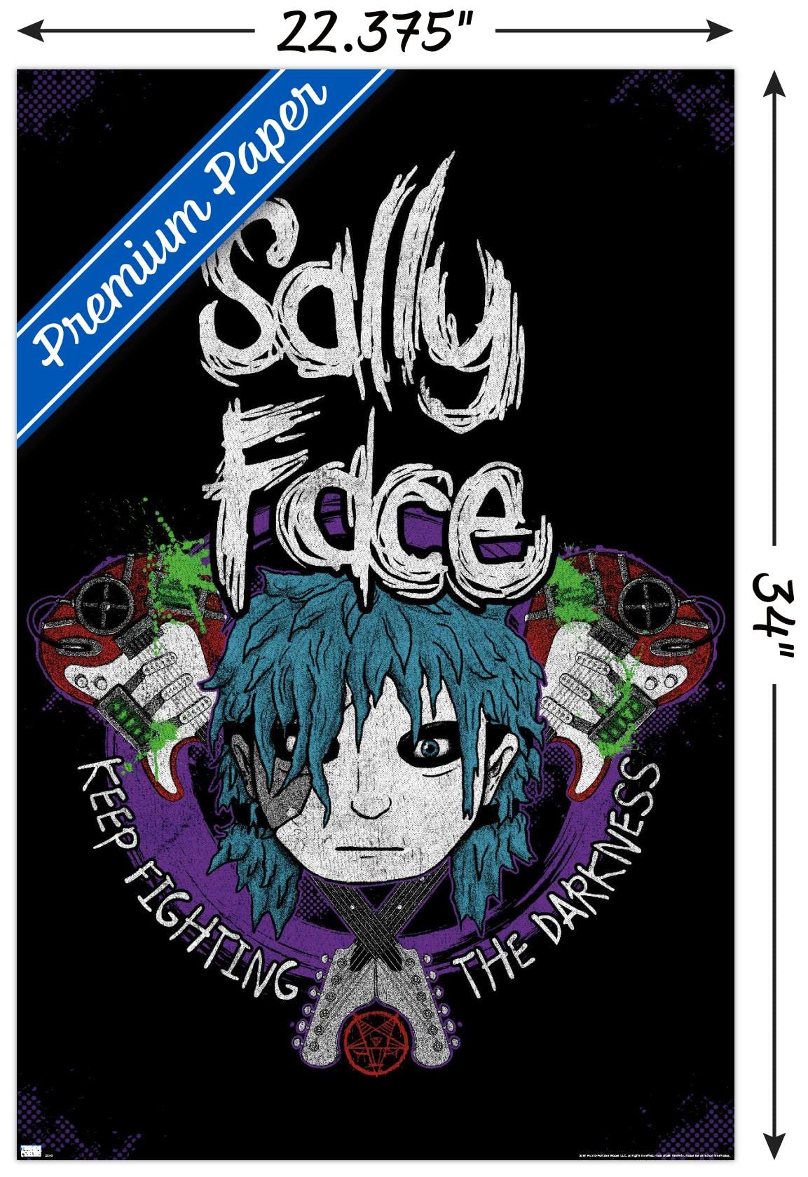 Amazon.com: Sally Face - Crossed Guitars Wall Poster, 34L